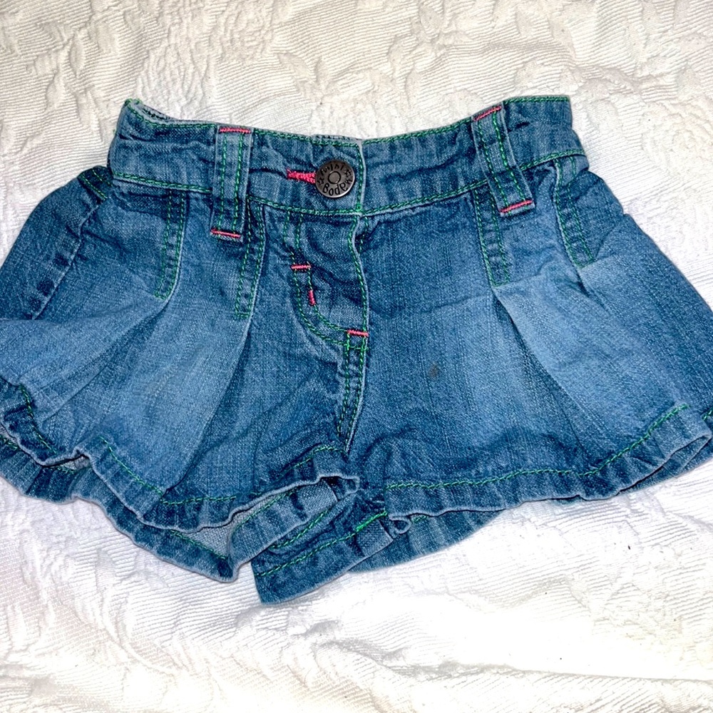 Girls Mini Boden denim skirt size 18-24 mos.